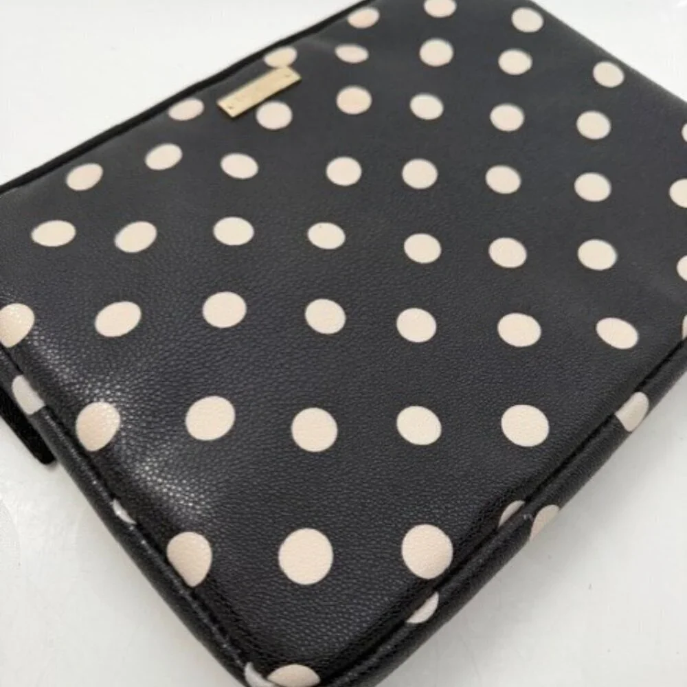 KATE SPADE Sunshine Dot Laptop Ipad Padded Sleeve Case Black White